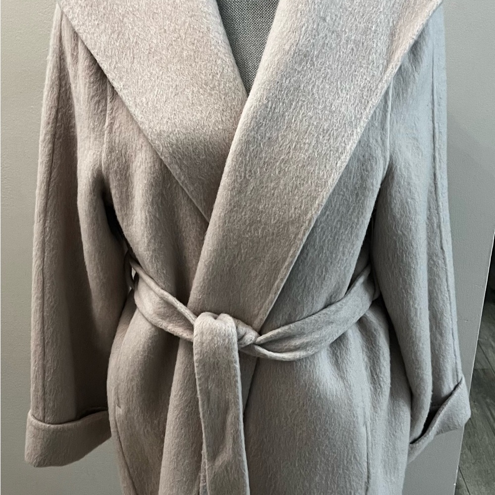 Stylish Gray Belted Coat